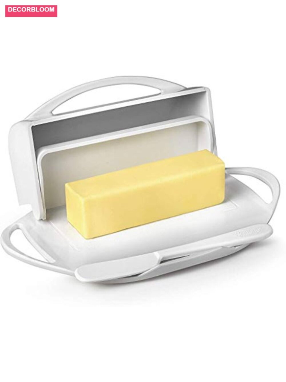 Flip Top Butter Dish 1-Piece Plastic, Holds 2 Sticks, Dishwasher Safe - Picture 4 of 6